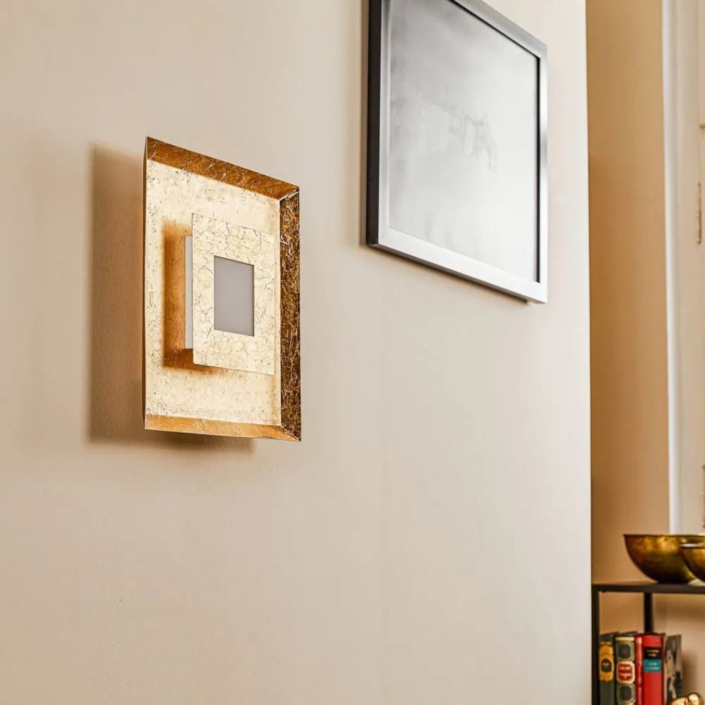 Eco-Light LED-vegglampe Window 32x32 cm, gull| Vegglamper
