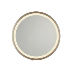 Paul Neuhaus LED-veggspeil VIDRO, bronse, Ø 26 cm, powerbank, bryter Hot