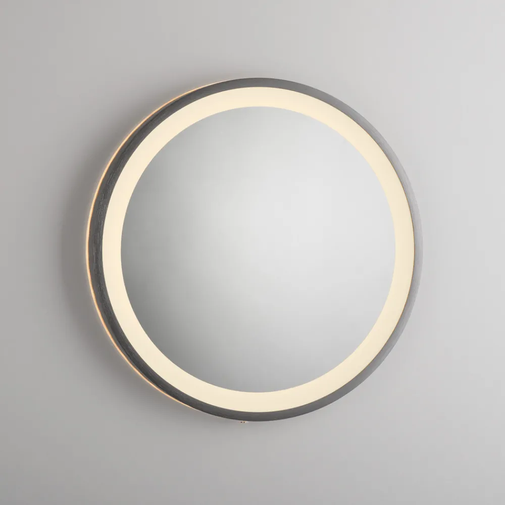 Paul Neuhaus LED-veggspeil VIDRO, grå, Ø 36 cm, powerbank, bryter Outlet