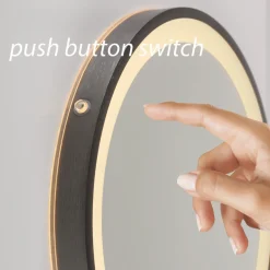 Paul Neuhaus LED-veggspeil VIDRO, grå, Ø 36 cm, powerbank, bryter Outlet