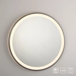 Paul Neuhaus LED-veggspeil VIDRO, grå, Ø 46 cm, powerbank, bryter Sale