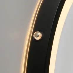 Paul Neuhaus LED-veggspeil VIDRO, svart, Ø 40 cm, powerbank, hengende Best