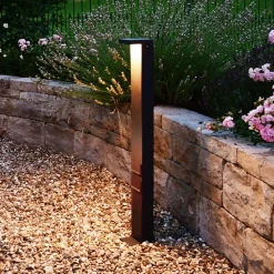 Deko-Light Lerna LED-gatelampe, høyde 100 cm, CCT, grå, stikkontakter| Terrassebelysning|Gatebelysning, Pullert Belysning