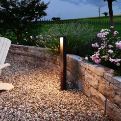 Deko-Light Lerna LED-gatelampe, høyde 100 cm, CCT, grå, stikkontakter| Terrassebelysning|Gatebelysning, Pullert Belysning