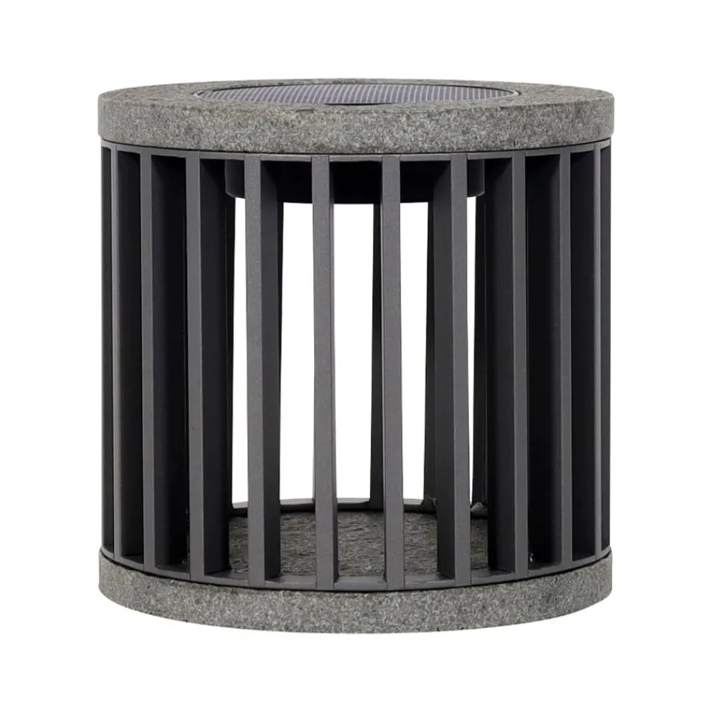 Les Jardins LED-solcellelampe Halo, grå, aluminium/granitt| Solcellelamper