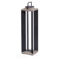 Les Jardins LED-solcellelykt Teckalu, grå/svart, 60 cm| Solcellelamper Med Sensor|Solcellelamper