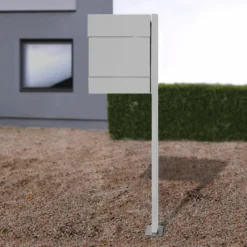 Absolut/ Radius Letterman V-brevkasse, avisinnlegg, sølv| Postkasser