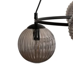 EMIBIG LIGHTING Libra stuelampe, røykgrå/svart, Ø 70 cm, 5 lyskilder. Best