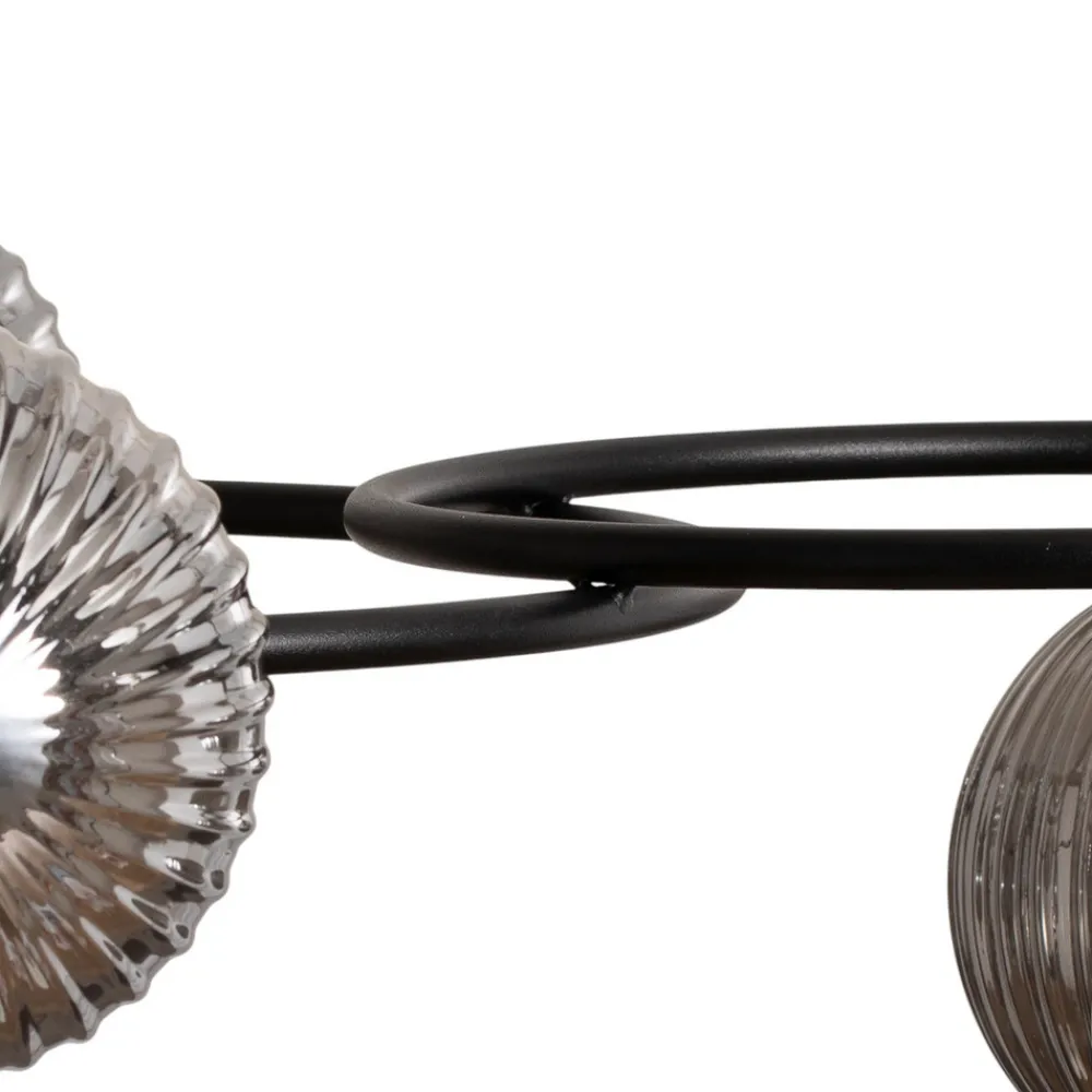 EMIBIG LIGHTING Libra stuelampe, røykgrå/svart, Ø 70 cm, 5 lyskilder. Best