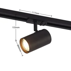 Lindby 1 lyskilde skinnesystem Linaro, GU10, 3 lyskilder, svart| Kontorbelysning|Skinnesystem