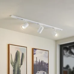 Lindby 1 lyskilde skinnesystem Linaro, GU10, 3 lyskilder, hvit| Kontorbelysning|Skinnesystem