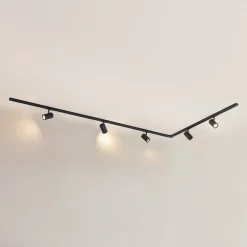 Lindby 1 lyskilde skinnesystem Linaro, GU10, 5 lyskilder, svart| Skinnesystem