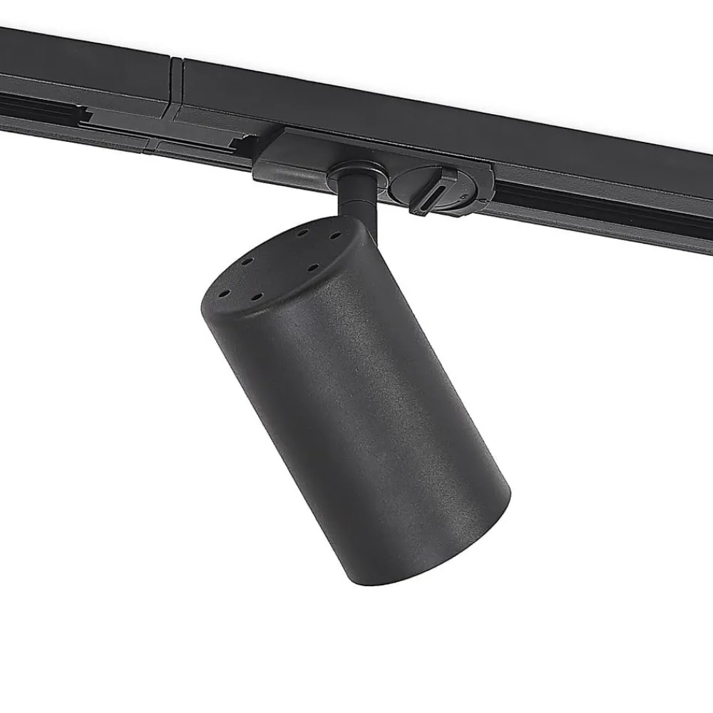 Lindby 1 lyskilde skinnesystem Linaro, GU10, 5 lyskilder, svart| Skinnesystem