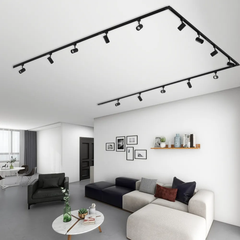 Lindby 1 lyskilde skinnesystem Linaro, GU10, 14-lys svart Outlet