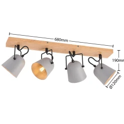 Lindby Adalin taklampe, 4 lyskilder, grå Sale