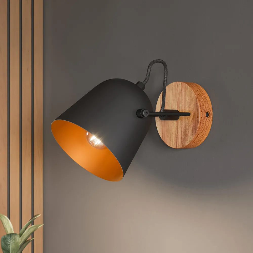 Lindby Adalin vegglampe, svart Outlet