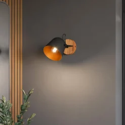 Lindby Adalin vegglampe, svart Outlet