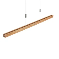 Lindby Alimara LED-hengelampe i tre, tre, lengde 138 cm Discount