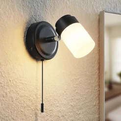 Lindby Alimari vegglampe, svart| Design- Og Hotellbelysning|Vegglamper