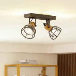 Lindby Arinthea takspotlight, 2-lys, svart, stål, E14| Spotter I Tak