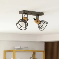 Lindby Arinthea takspotlight, 2-lys, svart, stål, E14| Spotter I Tak