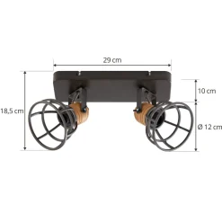 Lindby Arinthea takspotlight, 2-lys, svart, stål, E14| Spotter I Tak