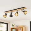 Lindby Aylis taklampe, 4 lyskilder, 82 cm, svart, tre, E14| Design- Og Hotellbelysning|Spotter I Tak
