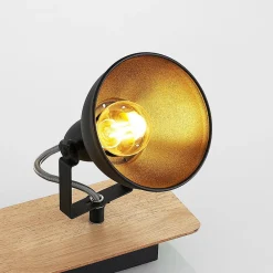 Lindby Aylis taklampe, 4 lyskilder, 82 cm, svart, tre, E14| Design- Og Hotellbelysning|Spotter I Tak