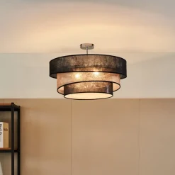 Lindby Ayvira taklampe, svart, gull Best