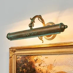 Lindby bildelampe Kalea, 46 cm, 2 lyskilder, verdigris, E14 Outlet