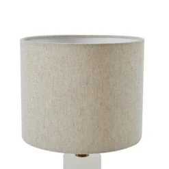 Lindby bordlampe alabaster, hvit/beige, Ø 25cm, marmor, E27 Hot