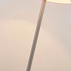 Lindby bordlampe Annatina, hvit, nikkel, høyde 48 cm, tekstil