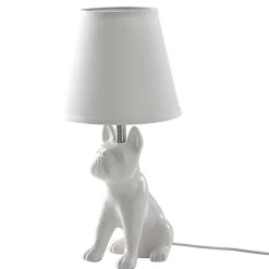 Lindby bordlampe Herry, hvit, keramikk, hund, 46,5 cm høy Clearance