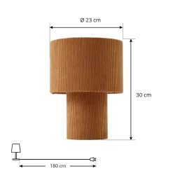 Lindby bordlampe Jone, lysebrun, tekstil, 30 cm høy, E27 Sale