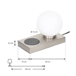 Lindby bordlampe Junis, nikkel, ladefunksjon Sale