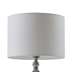 Lindby bordlampe Loraine, hvit/grå, glass, Ø 33 cm, E27| Bordlamper