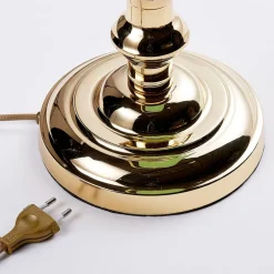 Lindby bordlampe Milenka, messing, høyde 39 cm, metall| Kontorbelysning|Bordlamper