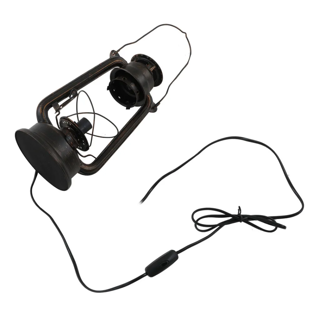 Lindby bordlampe Raisa, rustfarget, metall, lykt, E14 Discount