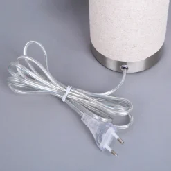 Lindby bordlampe Ronja, høyde 26 cm, kremfarget, tekstil Sale