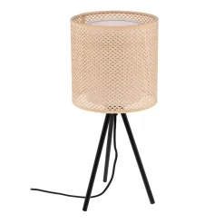 Lindby bordlampe Soula, Ø 20 cm, beige, plast, E27| Bordlamper