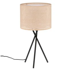 Lindby bordlampe Soula, Ø 26 cm, beige, plast, E27| Bordlamper