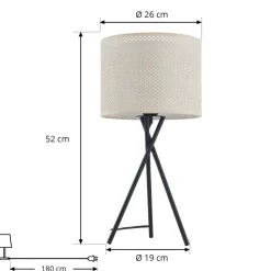 Lindby bordlampe Soula, Ø 26 cm, beige, plast, E27| Bordlamper