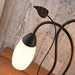 Lindby bordlampe Stefania, svart/gull, glass, E14, 40 cm| Bordlamper