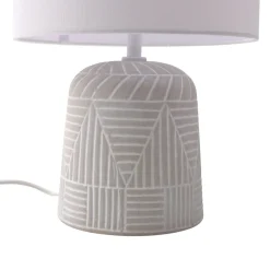 Lindby bordlampe Thalassia, hvit, Ø 26 cm, keramikk Best