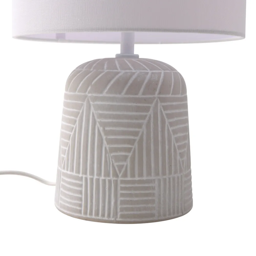 Lindby bordlampe Thalassia, hvit, Ø 26 cm, keramikk Best
