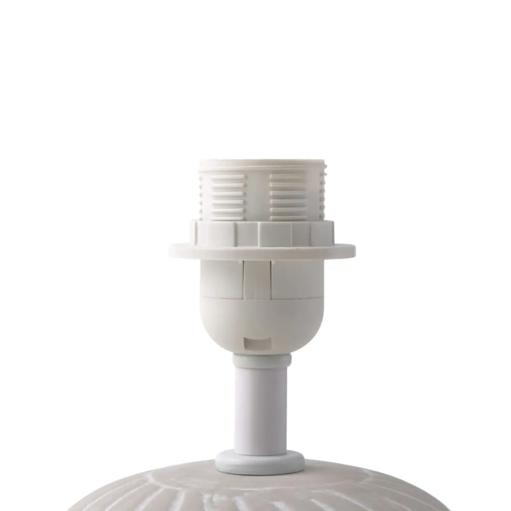 Lindby bordlampe Thalassia, hvit, Ø 26 cm, keramikk Best