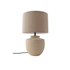 Lindby bordlampe Thalassia, beige, Ø 30 cm, keramikk| Bordlamper