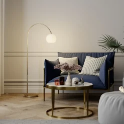 Lindby buelampe Cynthia, messingfarget, glass, 140 cm, E27 Hot