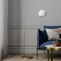 Lindby buelampe Cynthia, messingfarget, glass, 140 cm, E27 Hot