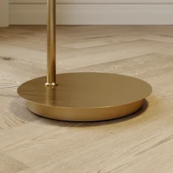 Lindby buelampe Cynthia, messingfarget, glass, 140 cm, E27 Hot